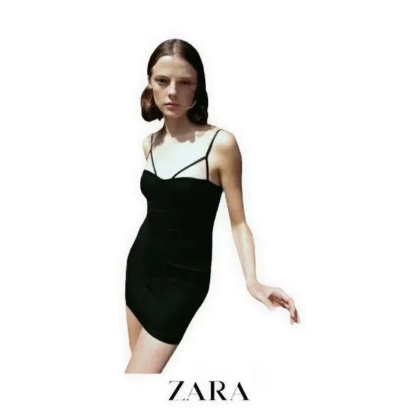ZARA | Black | FITTED MINI DRESS - Picture 7 of 7